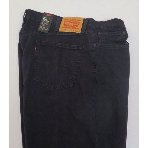 Levi's 511 Men's Sz 40 Black Slim Stretch Shorts - Picture 6 of 7